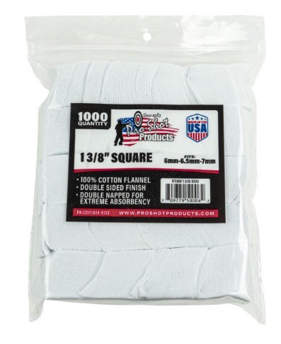 PROSHOT 13/8IN SQUARE PATCHES - 6MM TO 7MM - 1000 COUNT 13/8-1000 - 556 Black Friday Promotion